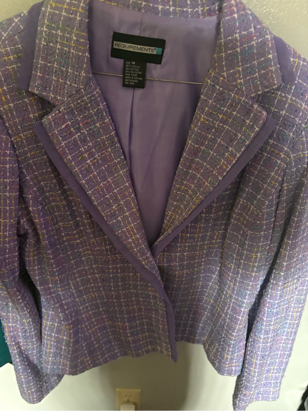 Requirements Lavender Tweed Cropped Blazer